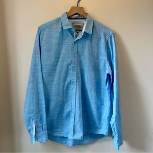 Heritage Oxford Long Sleeve Men’s Button-up, Blue Heather, size Large, Slim fit